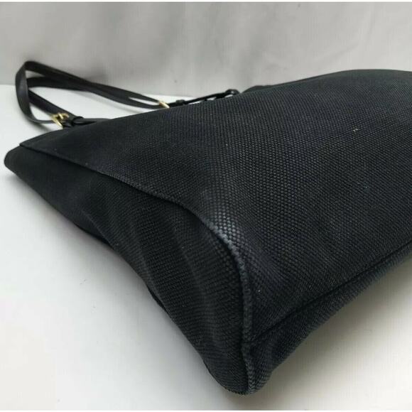 Michael Kors Jet Set Black Canvas Double Handle Tote Shoulder Bag - Picture 7 of 13